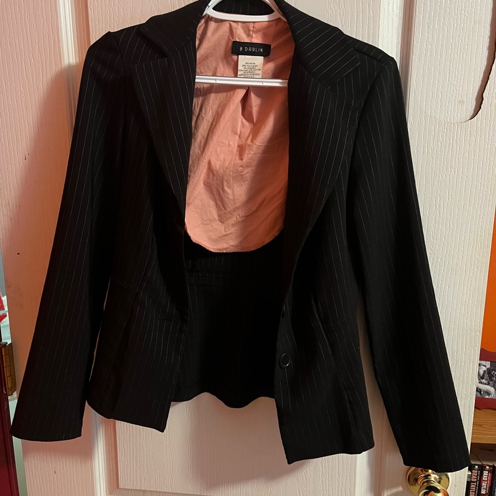 B Darlin Black Pinstripe Blazer